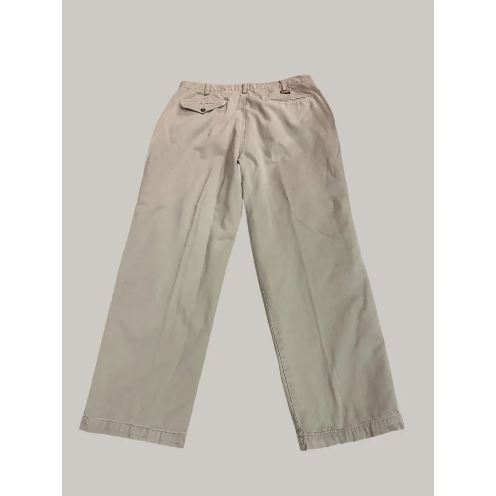 Woolrich Flannel Lined Chinos Men 38x30 Khaki Tan Plaid 1917 Trousers Outdoor
